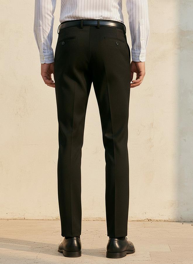 Splash FAV Slim Fit Flexi Waist Formal Trousers with Belt - Image 4