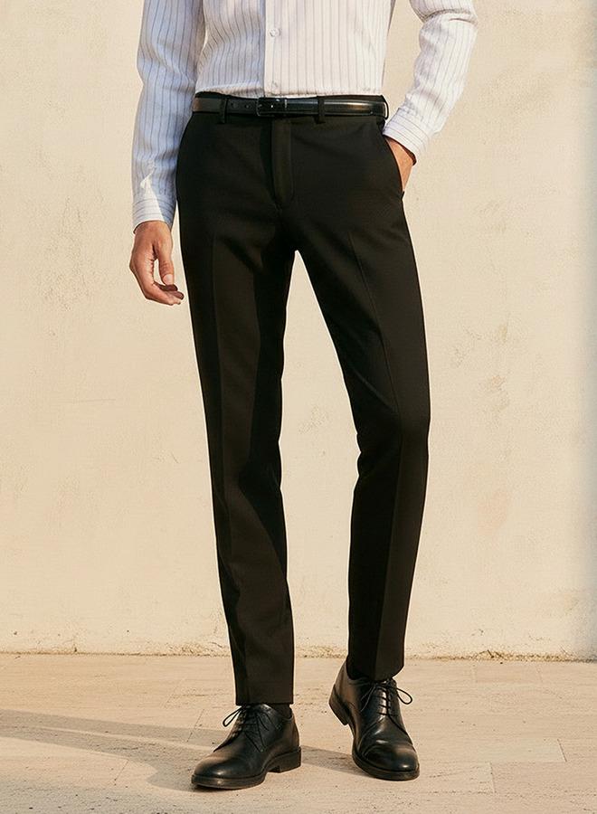 Splash FAV Slim Fit Flexi Waist Formal Trousers with Belt - Image 1