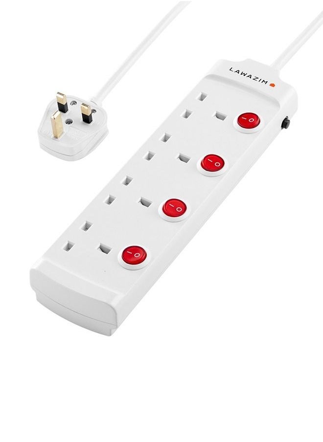 LAWAZIM - Heavy duty 4 Way Extension Cable with individual port on/off buttons | 5 Meters | 2990W - Image 1