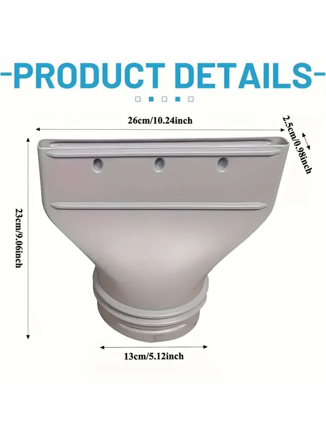 Gray Heavy Duty Flat Air Conditioner Exhaust Adapter For 130mm 150mm Pipes - Image 3