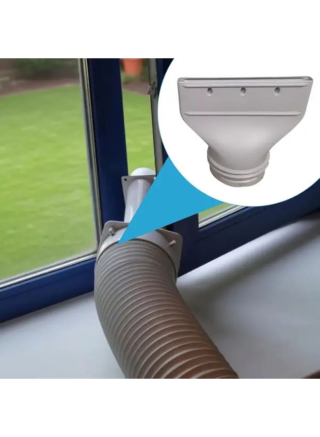 Gray Heavy Duty Flat Air Conditioner Exhaust Adapter For 130mm 150mm Pipes - Image 1