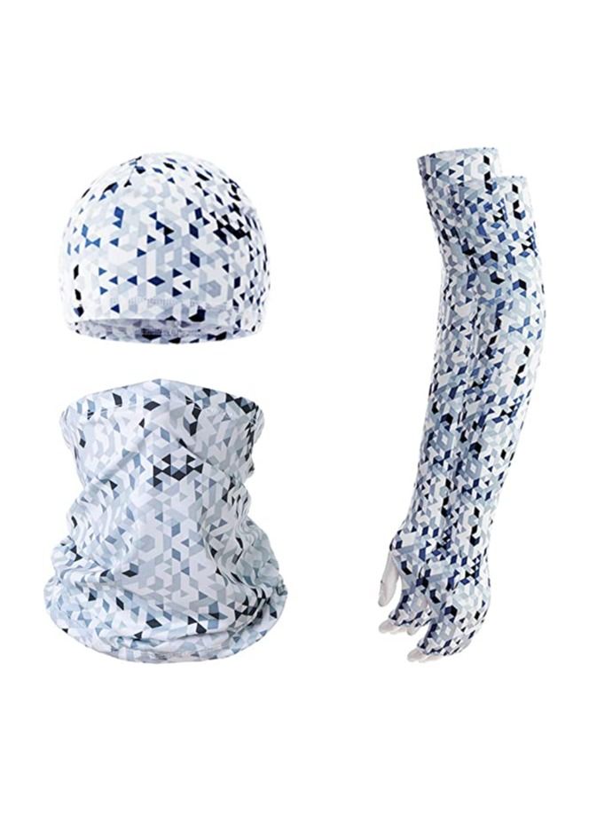 Arabest Summer Bandana UV Protection Face Cover Neck Gaiter Scarf and Ice Silk Cooling Arm Sleeves with Thumb Holes Sleeve Cap  - Image 1