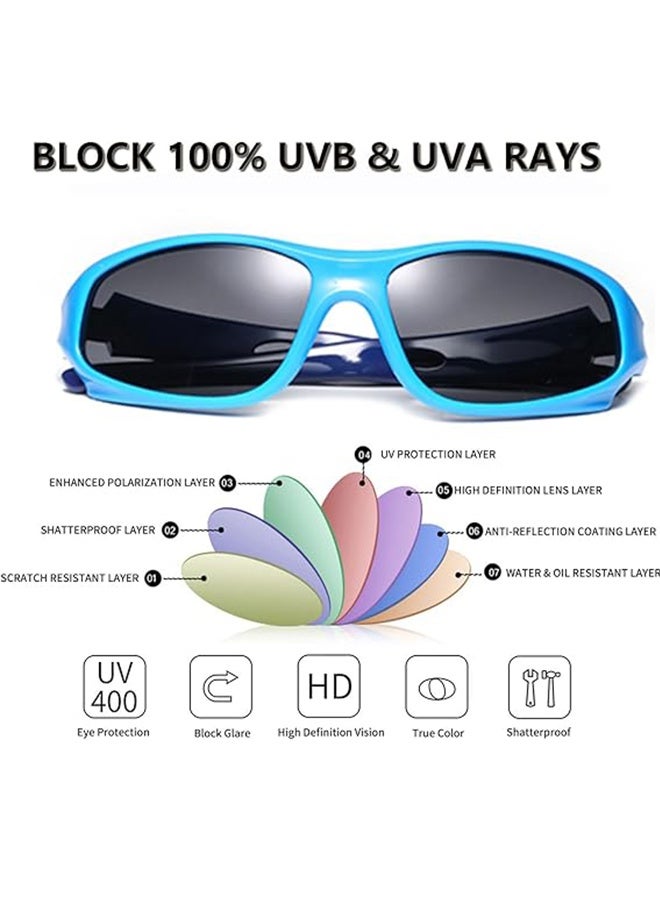 نظارات شمسية للأطفال، نظارات شمسية رياضية مستقطبة للحماية من الأشعة فوق البنفسجية، نظارات شمسية للأطفال الصغار وشاطئ البيسبول - Image 4