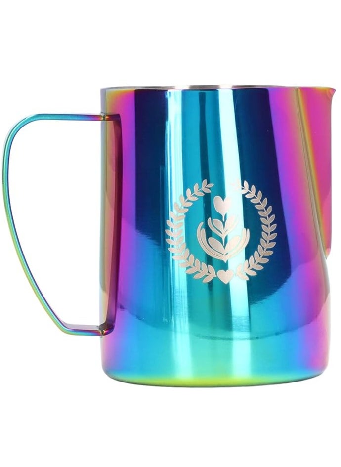 Milk Pitcher For Making Coffee And Cappuccino And Steaming Glass Milk Frothing jug Stainless Steel Colored 600 ml