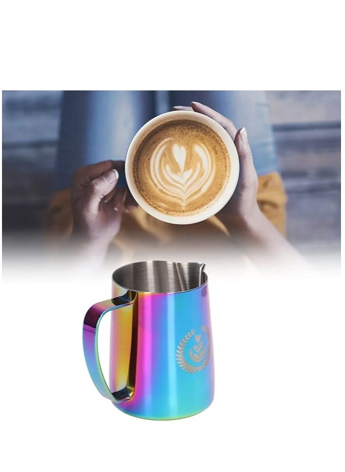 Milk Pitcher For Making Coffee And Cappuccino And Steaming Glass Milk Frothing jug Stainless Steel Colored 600 ml