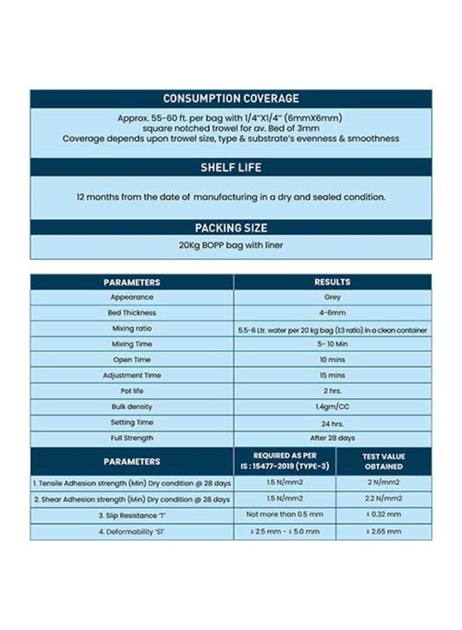 سوماني SEF 888 لاصق البلاط والحجر - لاصق أسمنتي عالي الأداء ومقاوم للماء ومعدل بالبوليمر للبلاط المزجج والأحجار الطبيعية - Image 3