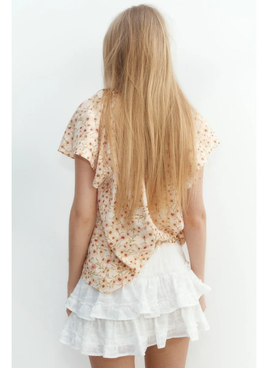 اتش اند ام Butterfly-Sleeved Blouse