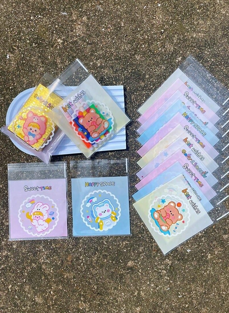Cute cartoon design small gift bags suitable for small gifts, cookies and all kinds of sweets for children 50 bags - Image 1
