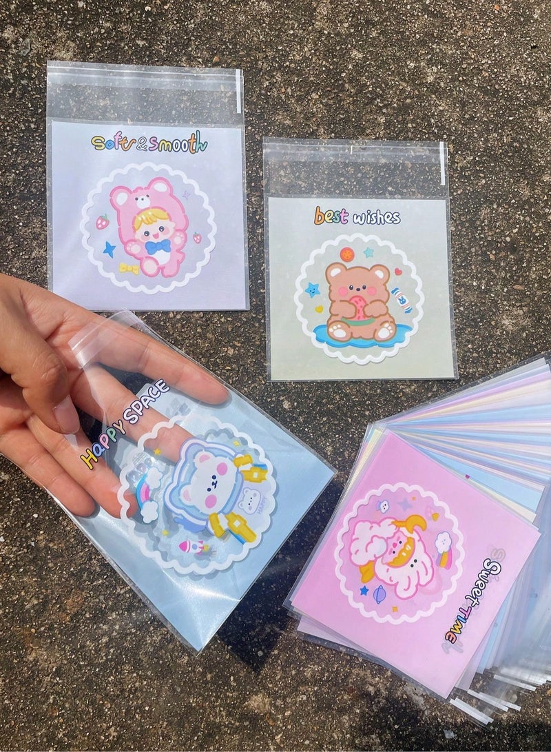 Cute cartoon design small gift bags suitable for small gifts, cookies and all kinds of sweets for children 50 bags - Image 2