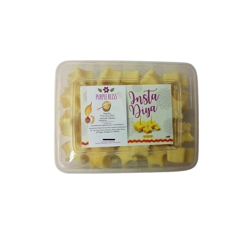 PurpleBliss Insta Pure Ghee DiyaInstaDiya Pack of 60 Candle