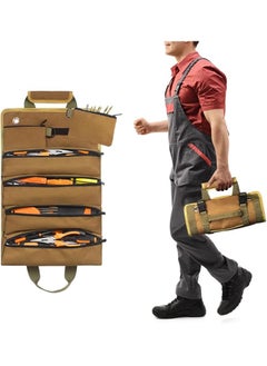 PROMASS promass Tool Bag Roll Up, Heavy Duty Rolling Tool Bag, Portable Tool Storage Box with 2 Detachable Zipper Pouch, Compact Small Carrier Bag for Electrician Mechanic, Father Day Dad Gifts toolkit  - Image 1