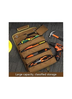 PROMASS promass Tool Bag Roll Up, Heavy Duty Rolling Tool Bag, Portable Tool Storage Box with 2 Detachable Zipper Pouch, Compact Small Carrier Bag for Electrician Mechanic, Father Day Dad Gifts toolkit  - Image 5