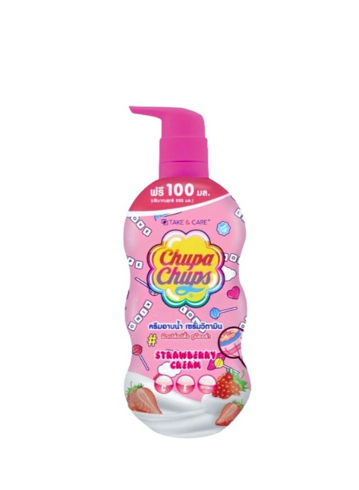 Chupa Chups Bath and Shower Cream Strawberry 550ml - Image 1