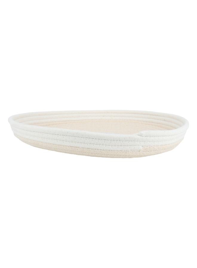 السيف  سلة تقديم من القماش مقاس 33 × 33 × 3 سم، دائرية باللون الأبيض - Image 2