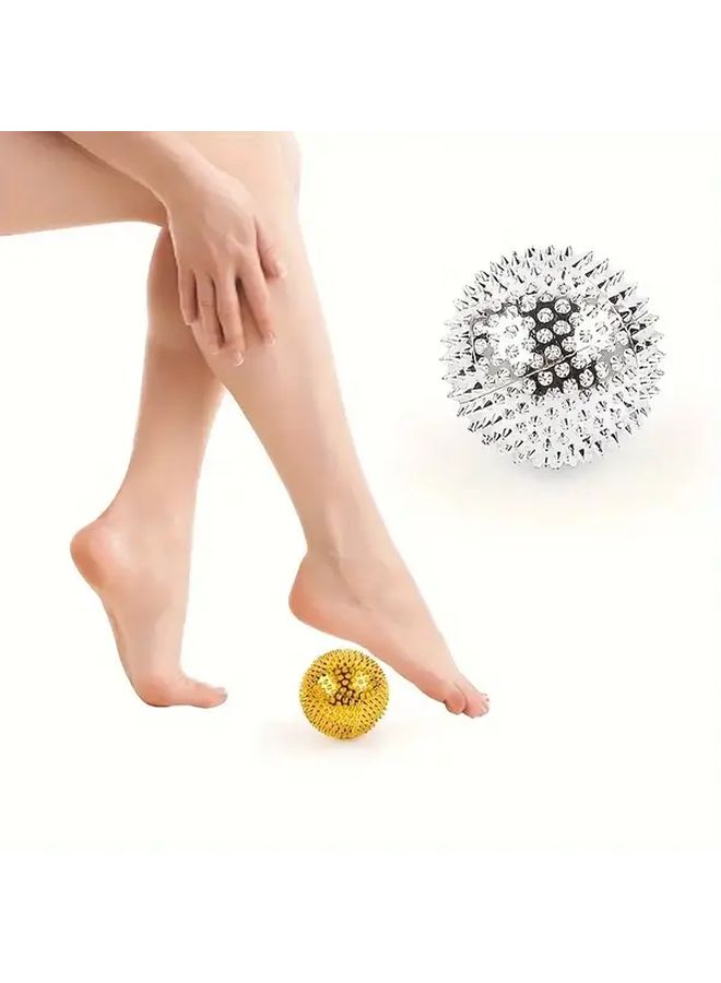 Golden 2pcs Magnetic Hedgehog Massage Set with Storage Bag - Image 4