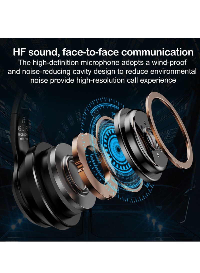 onikuma Bluetooth Wireless Gaming Headset with Mic, Bluetooth Cat Ear Headphones for Kids or Adults, RGB LED Light, for Gaming, Compatible with Mobile Phones PC Tablet - Black - Image 4