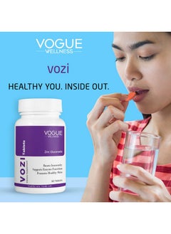 Vogue Wellness Vozi Zinc Gluconate For Immunity Booster, Promotes Healthy Skin (60 No)-(Pack Of 1)  - Image 4