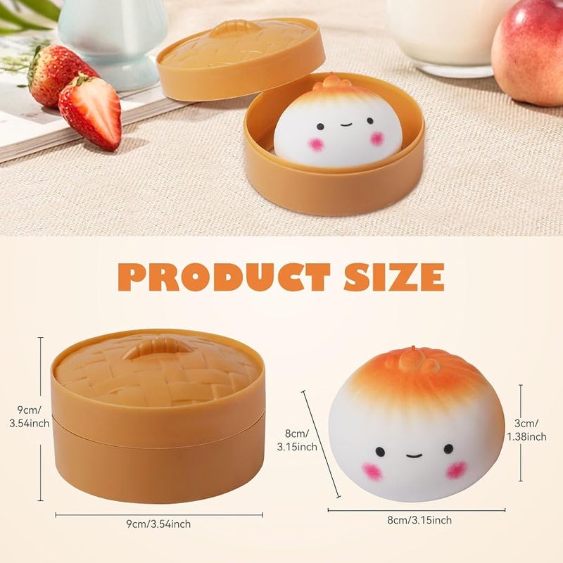 AiSiXin Dumpling Stress Balls for Adults, Dumpling Squishy Toys for Kids, Sensory Toys, Squeeze Dough Ball Stress Relief Toy, Squishy Fidget Toys, Stretchy Stress Ball Squish Toys for ADHD - Image 3