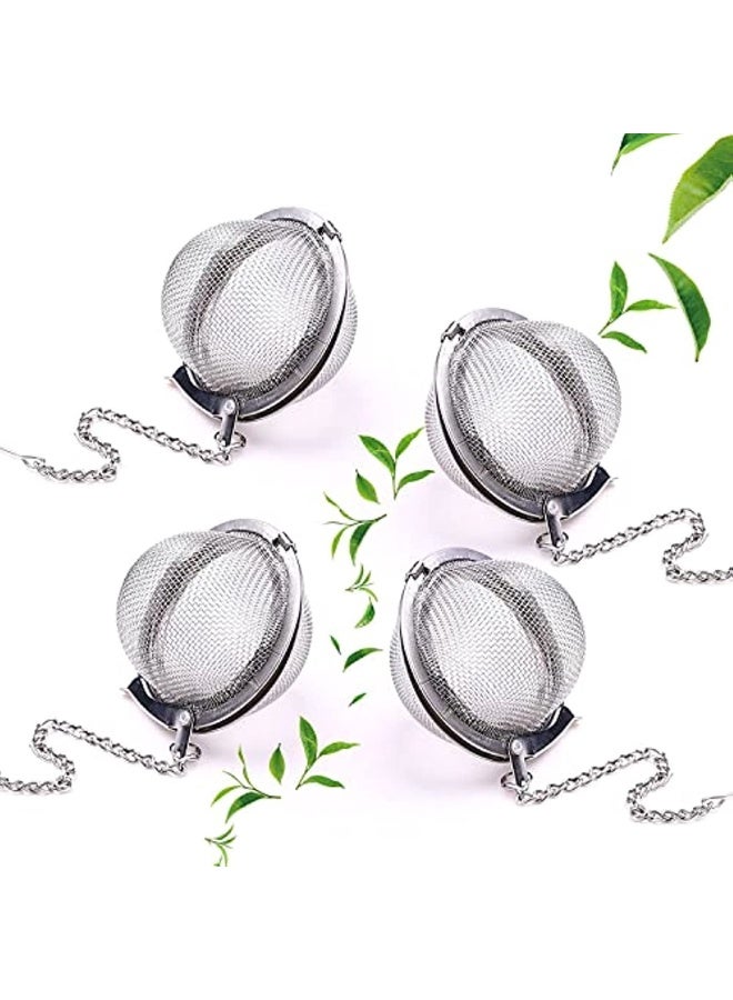 4 Pcs Tea Infuser Stainless Steel Mesh Tea Infuser Filters With Extended Chain Hook And Extra Fine Mesh For Making Loose Leaf Tea And Spices And Condiments  - Image 1