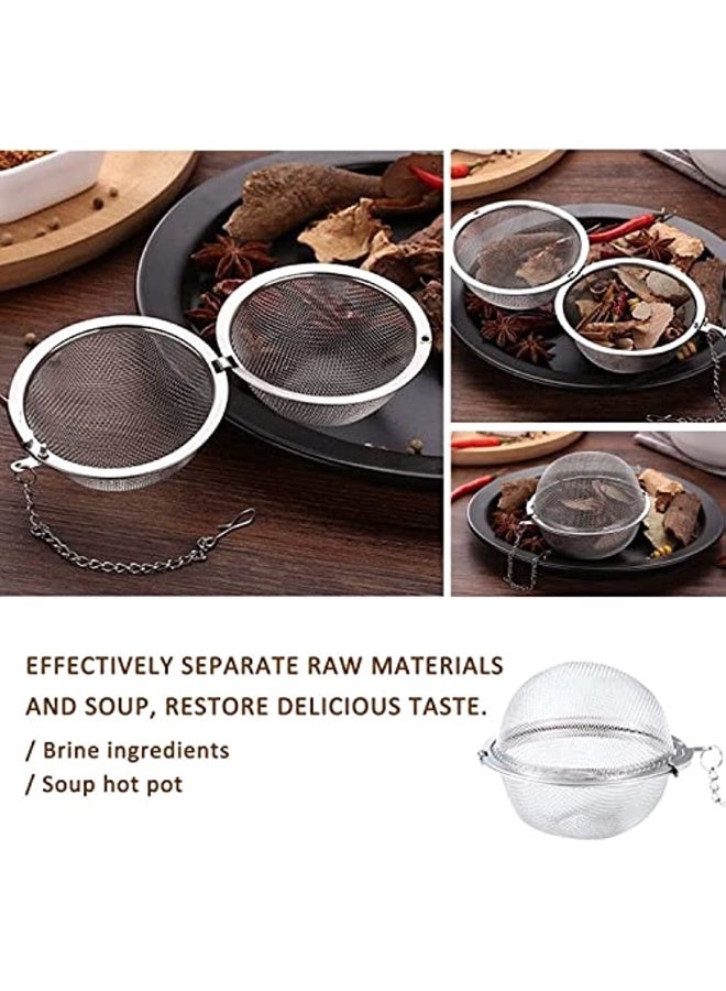 4 Pcs Tea Infuser Stainless Steel Mesh Tea Infuser Filters With Extended Chain Hook And Extra Fine Mesh For Making Loose Leaf Tea And Spices And Condiments  - Image 5