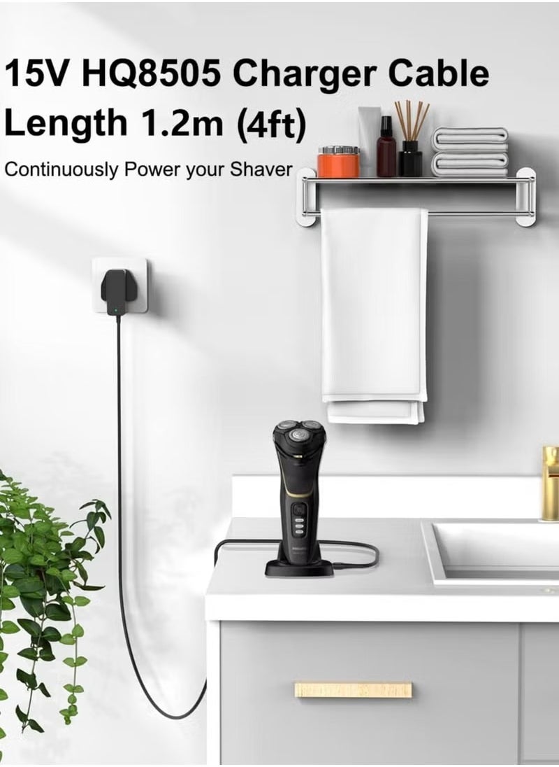 ماركة غير محددة 15 فولت لشاحن ماكينة الحلاقة فيليبس HQ8505/6070/7310/6090/6071 RQ10 RQ11 RQ12 HS8 PT7 S5000 S7000 S9000 mg5750 mg7790 7750 المملكة المتحدة قابس محول الطاقة  - Image 2