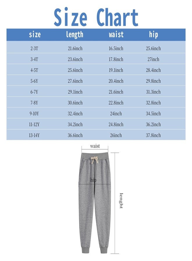 Phedrew Girls Cotton Sweatpants Kids Toddler Jogger Pants Casual Athletic Pull On Pants with Drawstring Pockets(Age 2-14), Black, 2-3 Years - Image 3