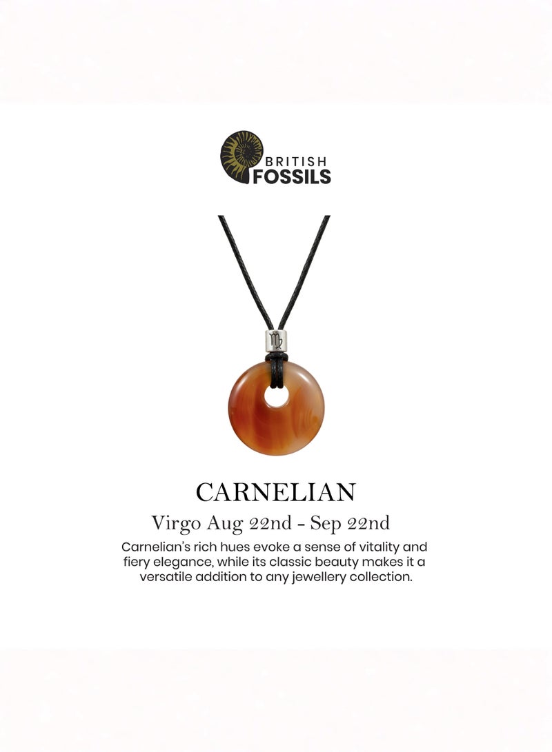 British Fossils Zodiac Pendant Virgo - Carnelian - Image 4