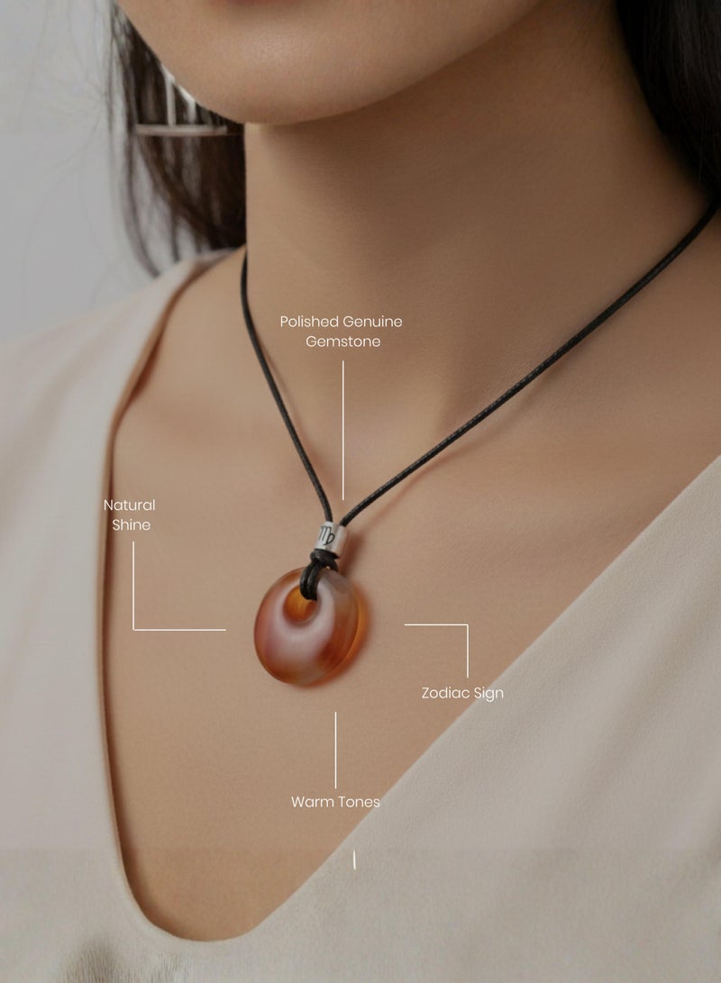 British Fossils Zodiac Pendant Virgo - Carnelian - Image 3