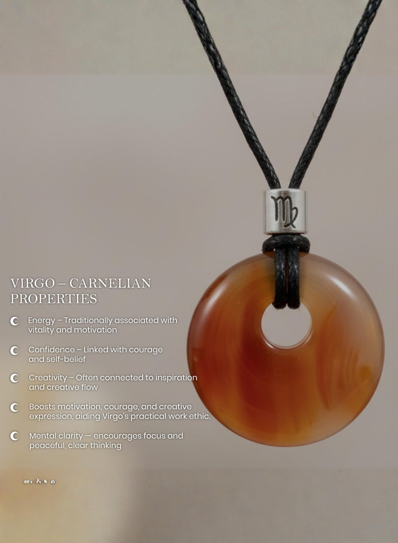 British Fossils Zodiac Pendant Virgo - Carnelian - Image 5
