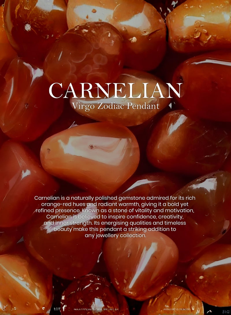 British Fossils Zodiac Pendant Virgo - Carnelian - Image 2