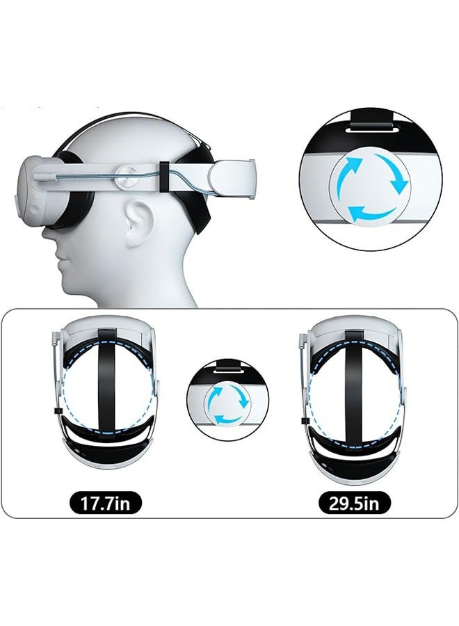 Meta Quest 3 Headband, VR Accessory, Built-in 10000mAh Battery, Comfort VR Headset, Adjustable Elite Headband Changing Kit, Headband Weight Reduction Pressure Reduction Headband - Image 3