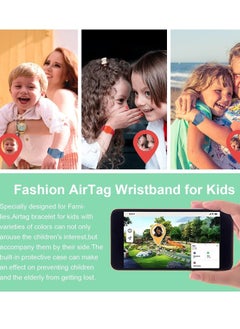 Y&D 2 Piece AirTag Kids Wristband with Adjustable Nylon Strap Holder Protector Breathable Anti Loss Bracelet for Toddler Child Elderly Blue and Red  - Image 4