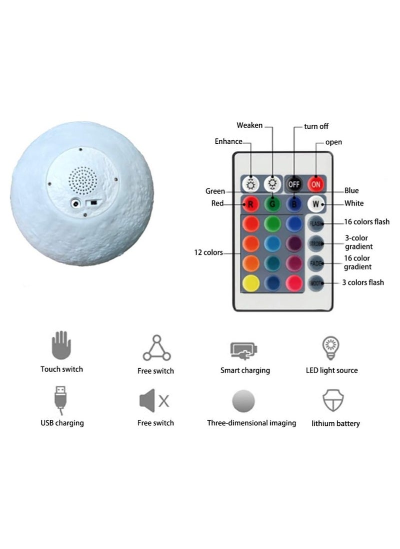 Generic - Desert camel Moon Lamp Wireless Bluetooth Speaker Moonlight 16 Colours LED Night Light Remote Control Moon Lamp Wireless Speaker Diameter 18 cm - Image 1