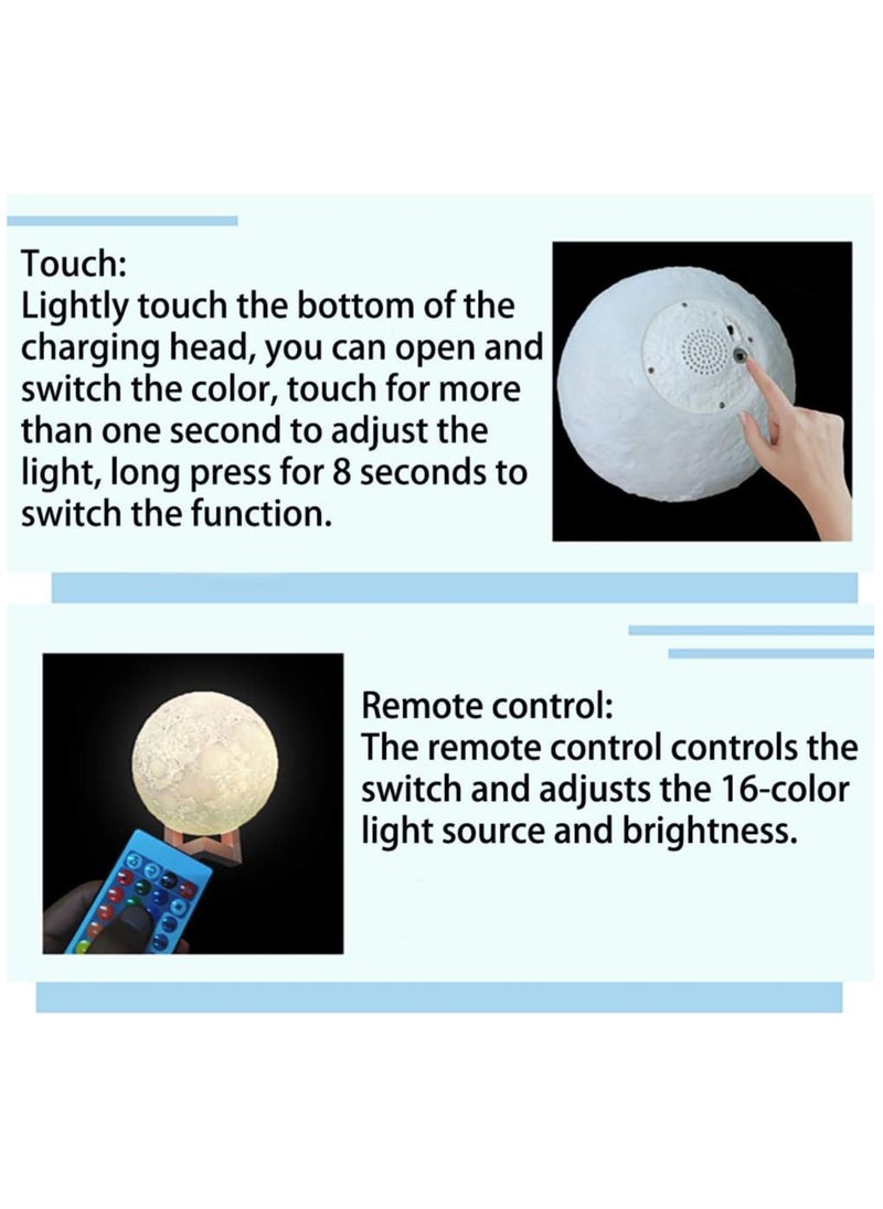 Generic - Desert camel Moon Lamp Wireless Bluetooth Speaker Moonlight 16 Colours LED Night Light Remote Control Moon Lamp Wireless Speaker Diameter 18 cm - Image 1