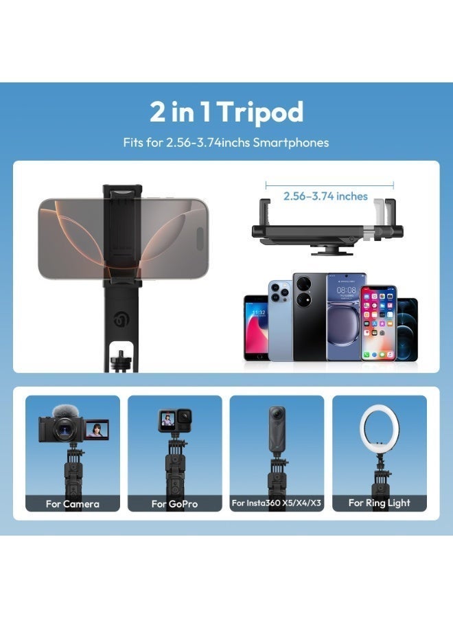 ULANZI TT23 64" Auto Face Tracking Tripod for iPhone/Android with Remote, 360°Rotating Selfie Stick That Follows Your Movement, Facial Recognition Tripod for iPhone 17/16/15/14/13/Android/Camera/GoPro - Image 5