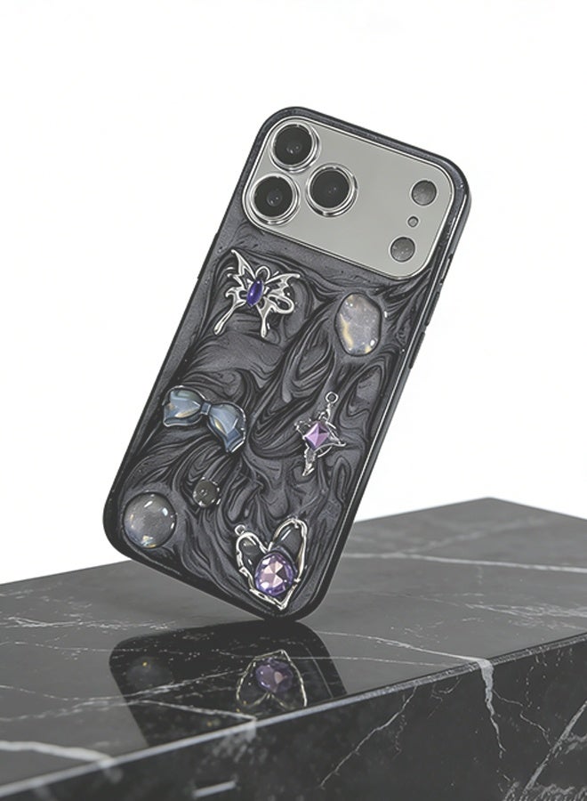Wffo Compatible with iPhone 17 Pro Cases - 3D Butterfly Phone Case - Silver Shiny Phone Case - Sleek and Minimalist Phone Cases - TPU Drop Protection - With Lanyard - Image 2