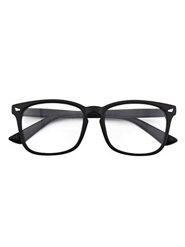 GQUEEN Fashion Glasses Non Prescription Fake Glasses for Women Men Clear Lens Square Matte Black, 201582 - Image 5