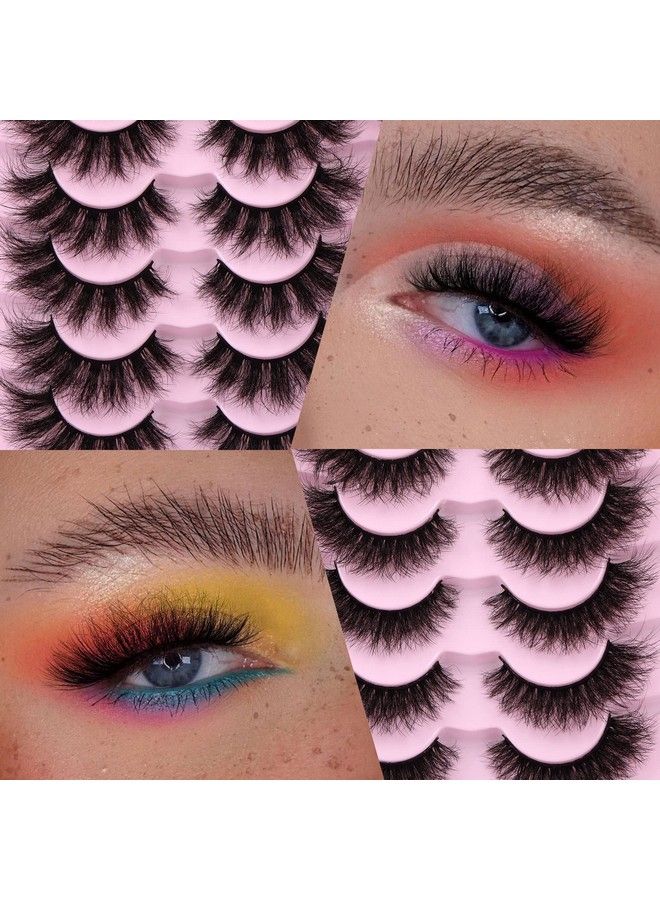 Newcally False Eyelashes Fluffy Wispy Faux Mink Lashes 8D Volume Long Cat Eye Lashes Dramatic 18Mm 2 Styles Mixed Fake Lashes 14 Pairs Pack - Image 3