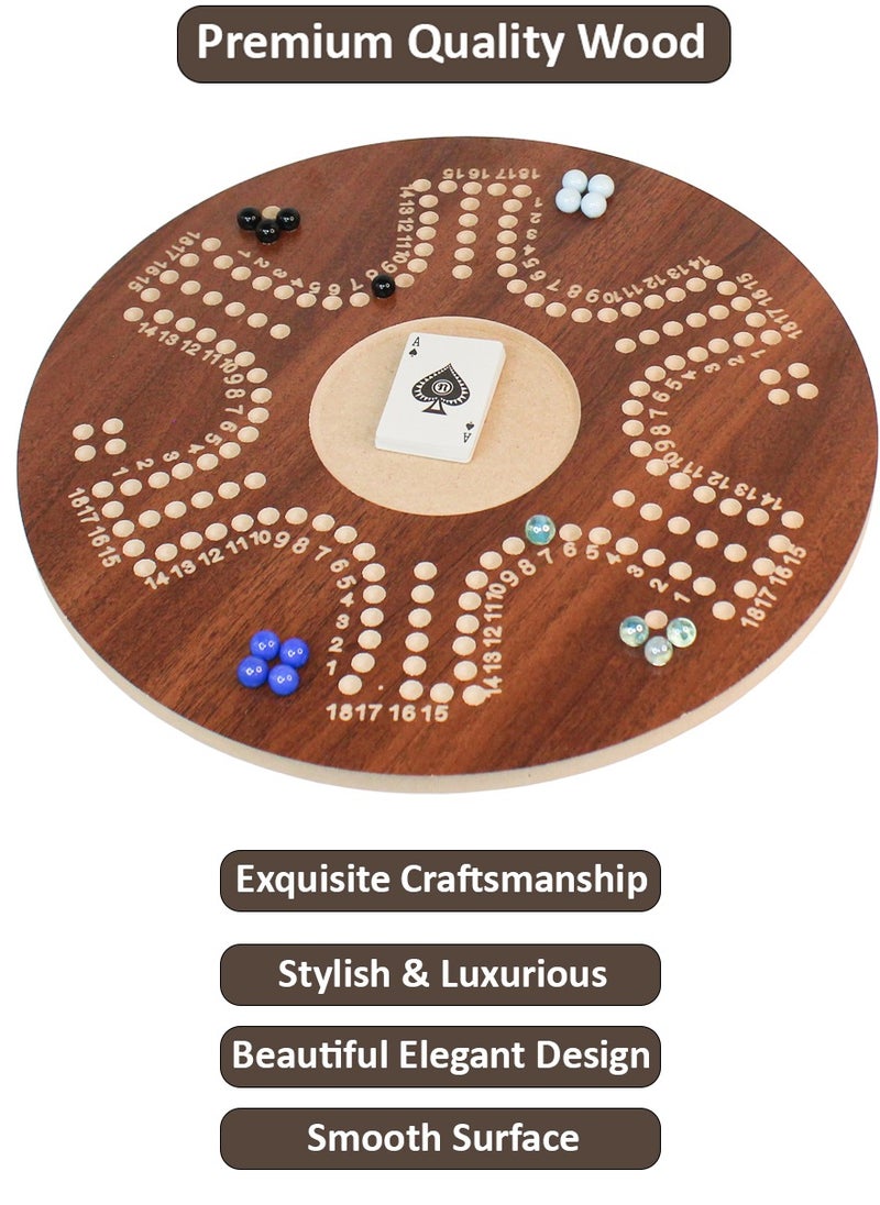 ISHWAZ - Jackaroo Game - 6 Player Jackaroo Board Game With 1 Deck Of Cards And 16 Marbles - portable easy to carry and durable, board games for family, adults, Youth, Kids, and Friends, Jakaro Game - Image 1