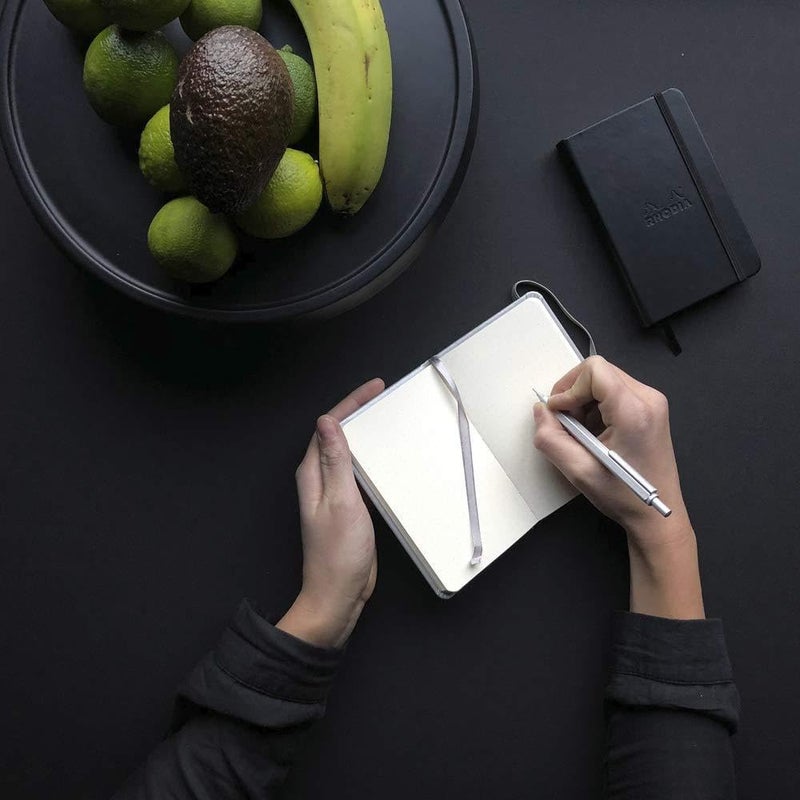 Rhodia Rhodia Webnotebook Webbies  Dot Grid 96 sheets  A6 3 12 x 5 12  Black Italian Synthetic Leather Cover  - Image 4