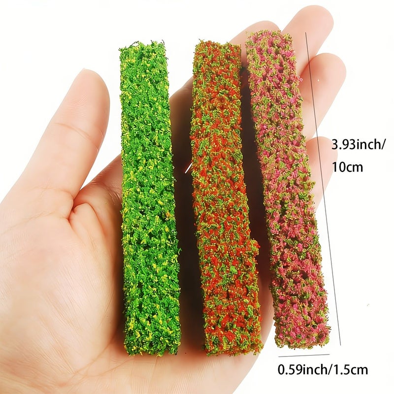 Rose Green 4 Miniature Bush Models for Sandbox Train Scene Decor - Image 2