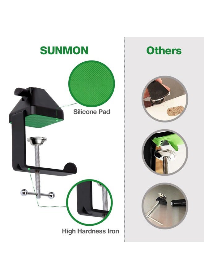 SUNMON Heavy-Duty Metal Table Mount Clamp, Desk Table Mount C Clamp For Microphone Mic Suspension Boom Scissor Arm with Adjustable Screw, Fits up to 2.48 inches/6.2cm Desktop Thickness - Image 5