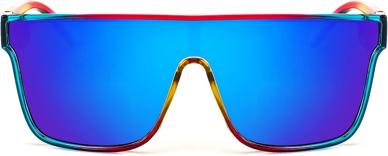 FEISEDY Fashion Flat Top Sunglasses Trendy Oversized Square Shades Women Men UV400 B2996 - Image 2