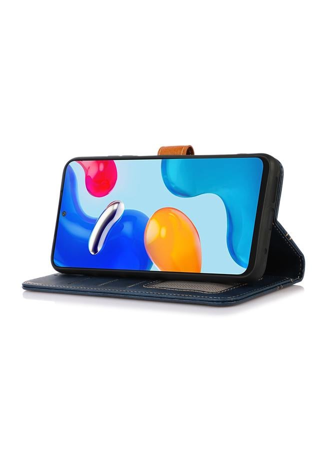 S-TOP Case For Samsung Galaxy M53 5G Stitching Thread Calf Texture Leather Phone Case - Image 4