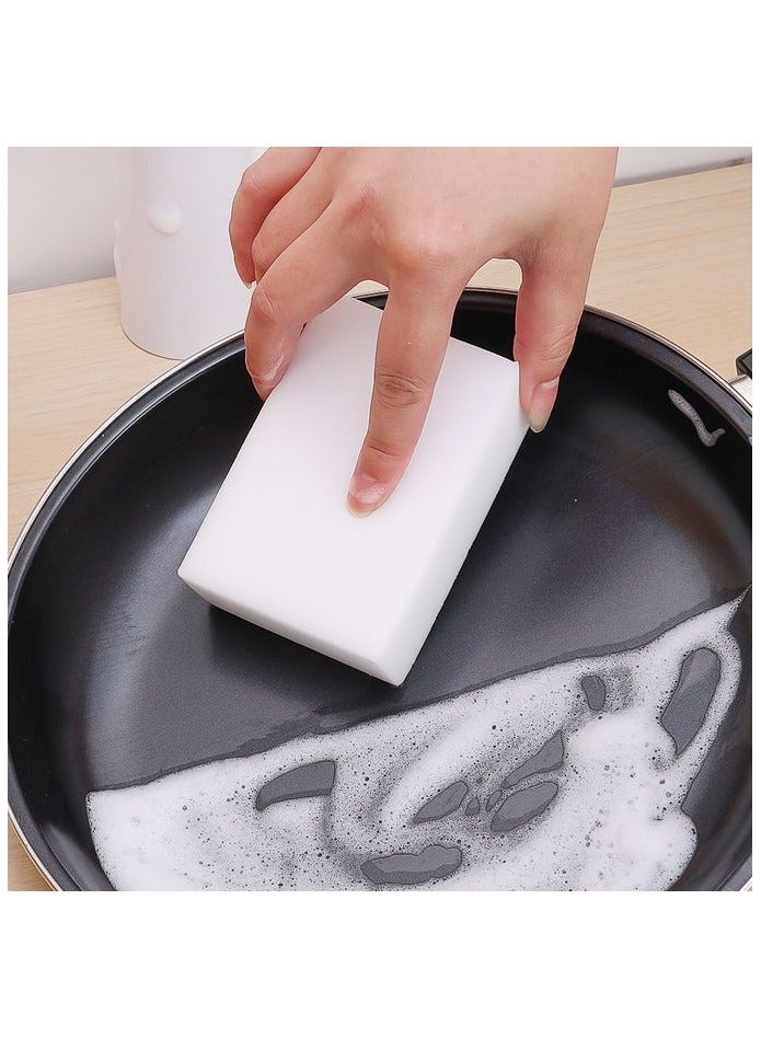 5 Pack Magic Multi-Purpose Cleaning Sponge Removes Tough Stains Without Detergents Ideal for Kitchens, Bathrooms, Walls and More - White - Image 4