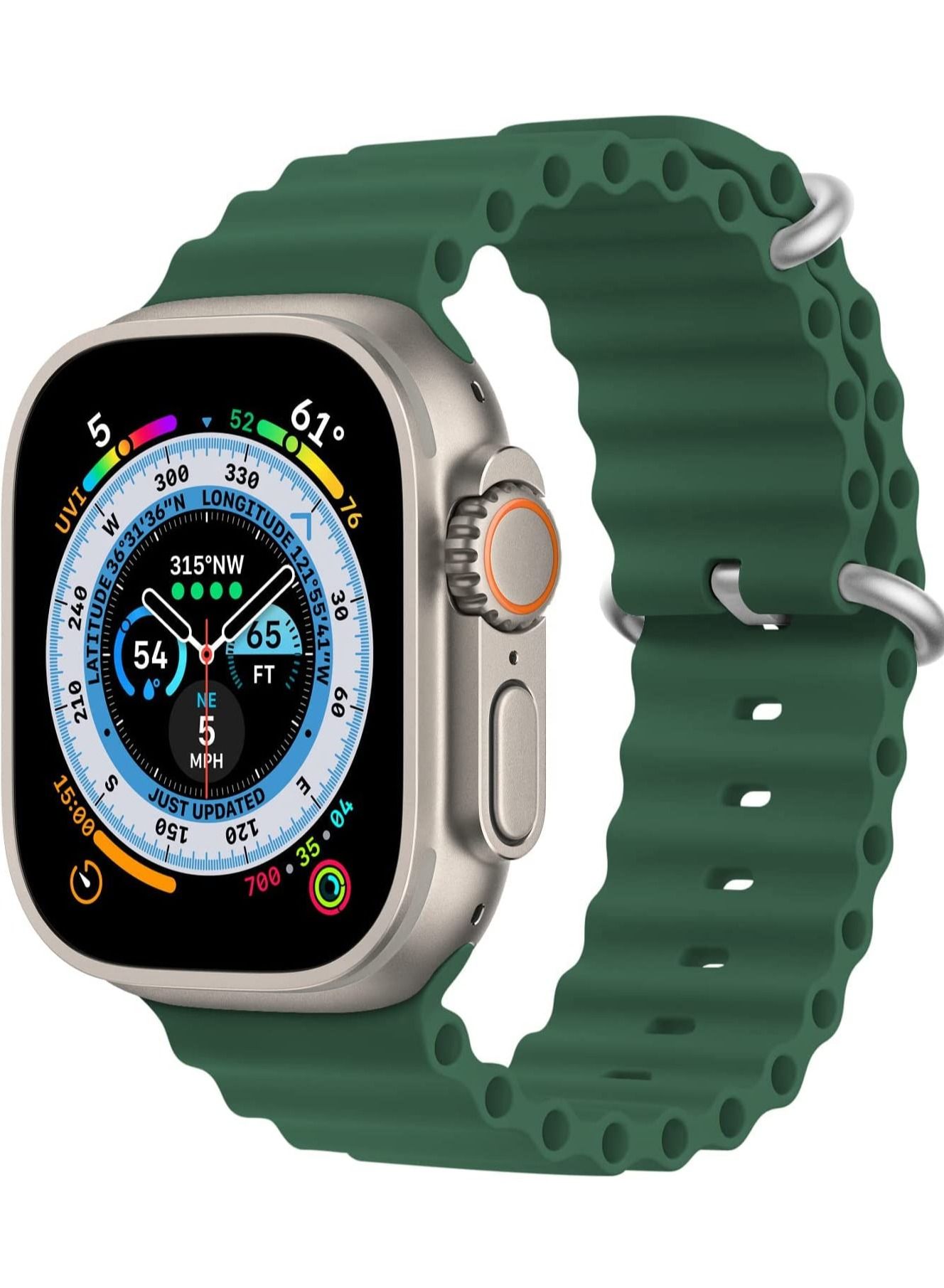 Ocean Band Compatible with Apple Watch Ultra Ocean 38mm 40mm 41mm 42mm 44mm 45mm 49mm, Adjustable Soft Silicone Sport Band Buckle for Apple Watch Ultra iWatch