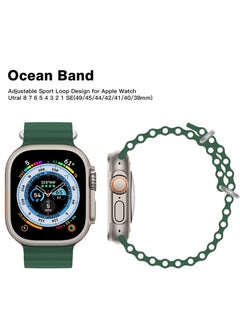 Generic Ocean Band Compatible with Apple Watch Ultra Ocean 38mm 40mm 41mm 42mm 44mm 45mm 49mm, Adjustable Soft Silicone Sport Band Buckle for Apple Watch Ultra iWatch  - Image 2
