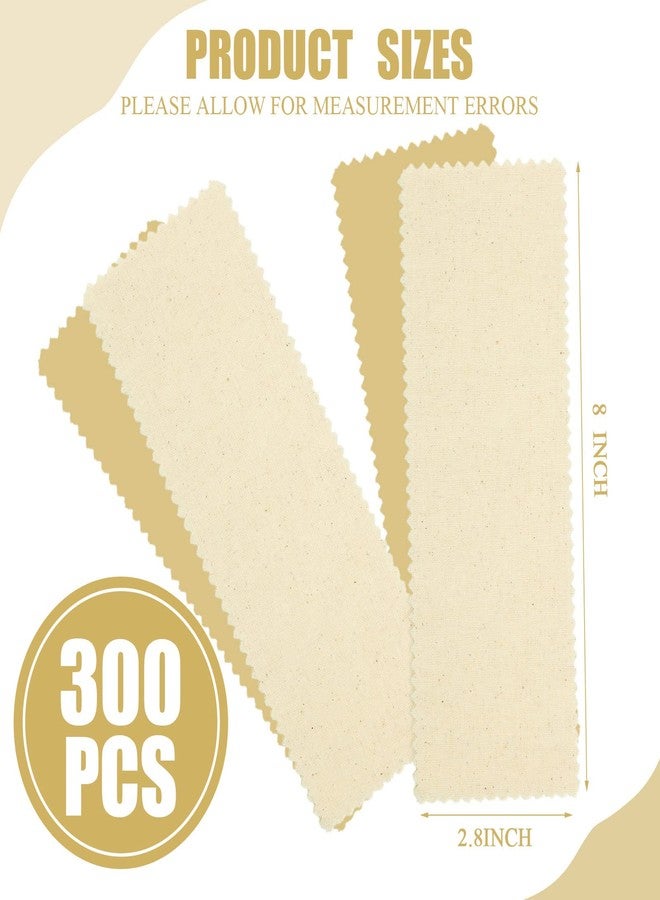 Loopeer 300 Pcs Natural Muslin Epilating Face Wax Strips Hair Removal Eyebrow Precut Body Facial Cotton Wax Cloth Strip for Women Men(8 x 2.8 Inch) - Image 2