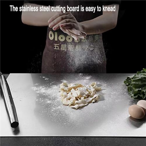 MWNAGO L-Shape 304 Stainless Steel Cutting Board, 40*50cm/15.7*19.7in, 40*60cm/15.7*23.6in, Kitchen Pastry Board, Chopping Board, Metal Cutting Board - Image 5