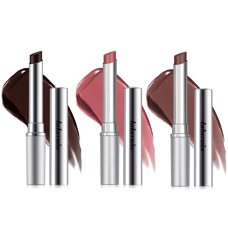 BAISEN DIARY 3PCS Honey Lipstick Tinted Lip Balm - Sheer Hydrating Lipstick for All Skin Tones - Moisturizing Lip Color, Nourishing Lip Balm with a Hint of Natural Black Cherry Tint (Black & Nude & Pink) - Image 1